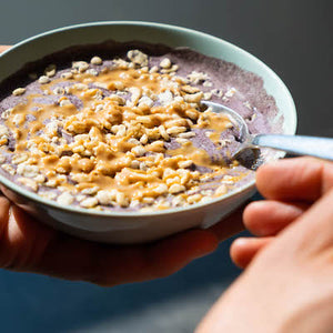 Blueberry & Chocolate Protein Smoothie Bowl